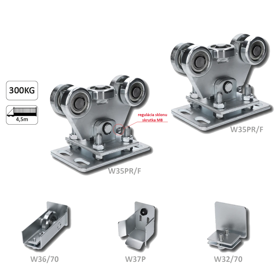 Samonos bez profilu do 300 kg/4,5 m