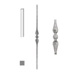 Tyč 12 x 12 x 900 mm, kovaná