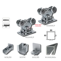 Samonos do 300 kg/5 m, děrovaný profil 80 x 80 x 5 mm, Zn