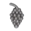 Hrozno 3D, strapec 75 x 50 x 15 mm, stopka 10 mm, odliatok
