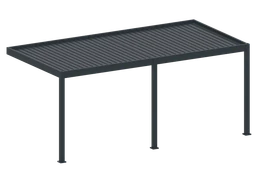 Bioklimatická pergola, hliníková 3 x 6 m, montovaná na stěnu