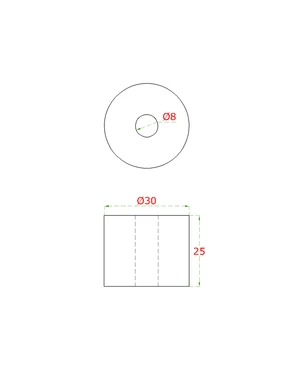 Prechod na vymedzenie vzdialenosti, ø 30 mm, AISI 304 - slide 1