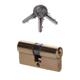 Cylindrická vložka EURO 30/30 mm, mosazná, 3 klíče, šroub M5x65 mm