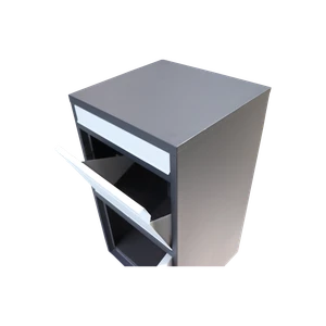 Box na balíky s prepadovou lištou, farba: čierno/biela - slide 2