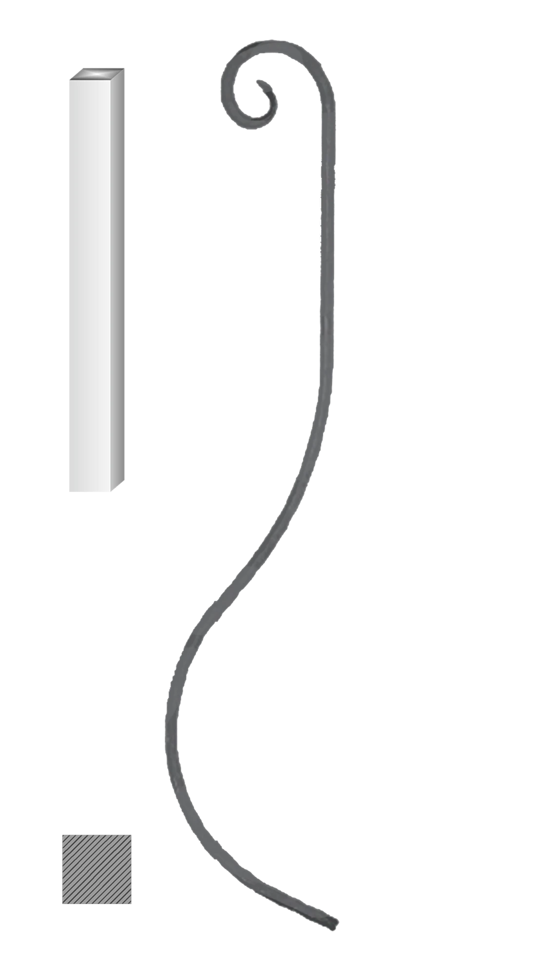 Tyč 12 x 12 mm, 1000 x 220 mm