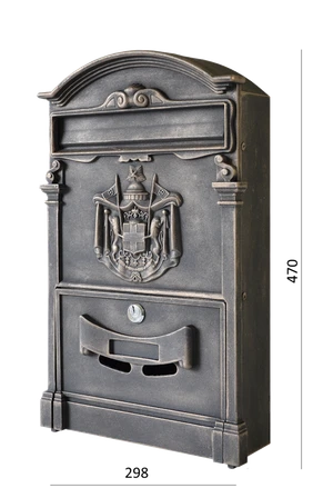 Schránka poštová, 470 x 298 x 92 mm, medená patina - slide 0