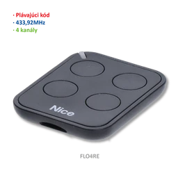 Vysílač 4kanálový,  433MHz, plovoucí kód, černý