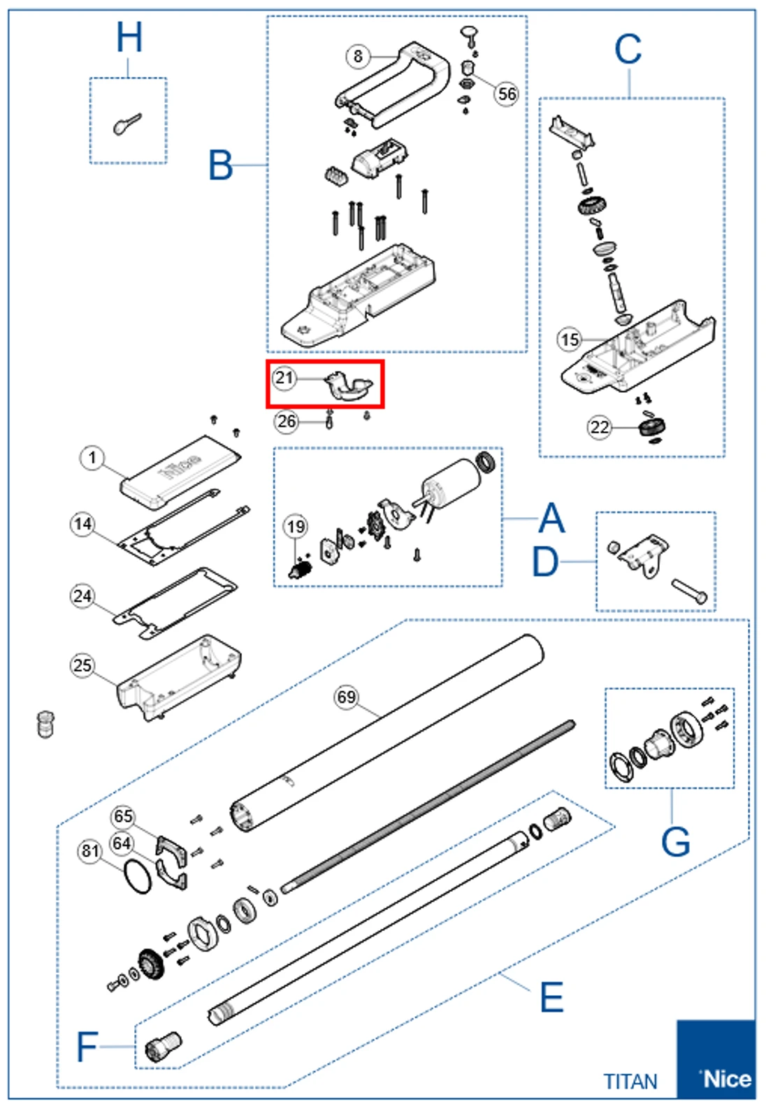 PD0921A0001 kryt prevodovky pohonu TTN3724HS/TTN6024HS