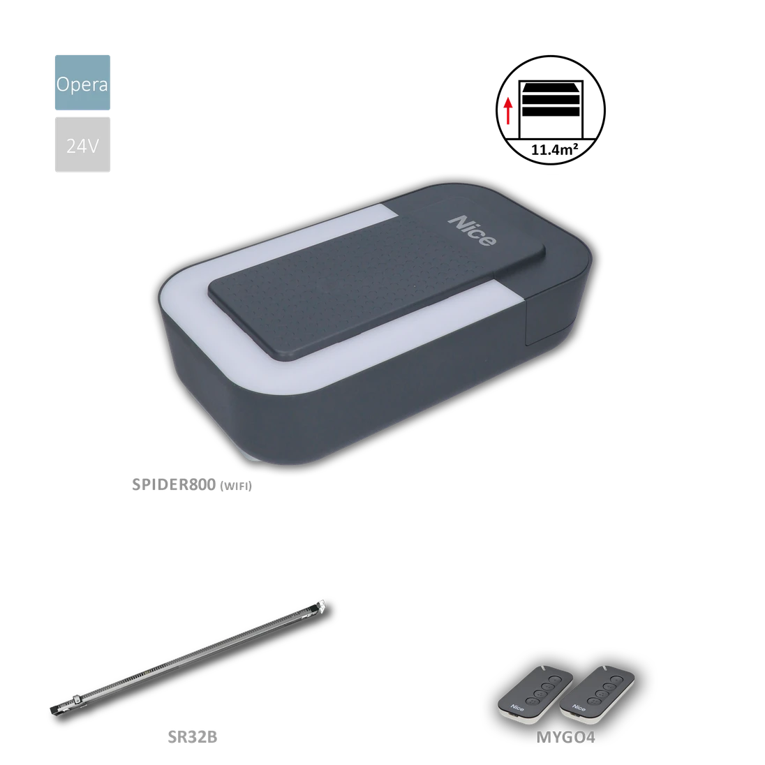 SPIDER32BDWKCE sada s WIFI pre sekcionálnu bránu do 11,4 m2