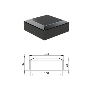 Vnější krytka 100 x 100 mm, plastová PE, černá - slide 0