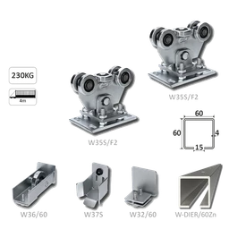 Samonos do 230 kg/4 m, profil s otvory 60 x 60 x 4 mm, Zn