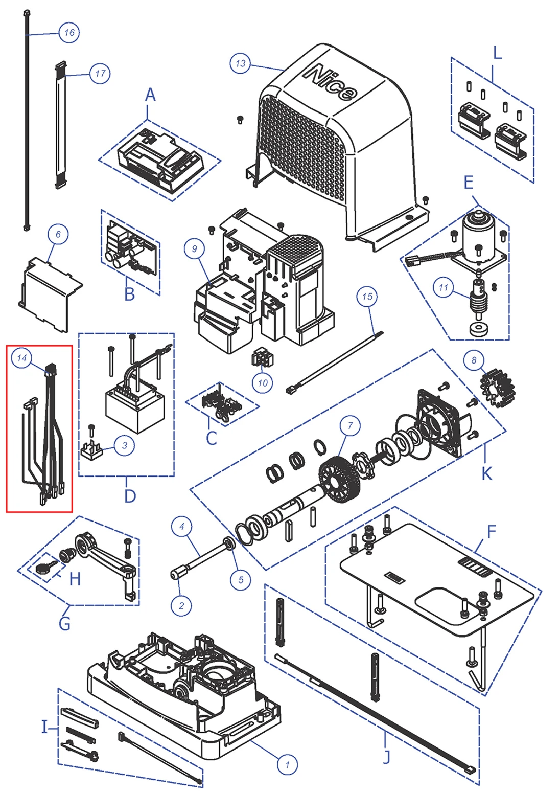 CA0364C00 Kábel napájanie motora a rj RBS