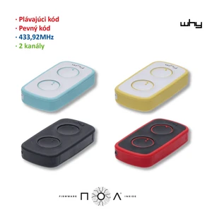 Vysielač LITE MINI NOA 4-kanál, 433 MHz, pevný/plávajúci kód,  ŽLTÁ/BIELA - slide 0