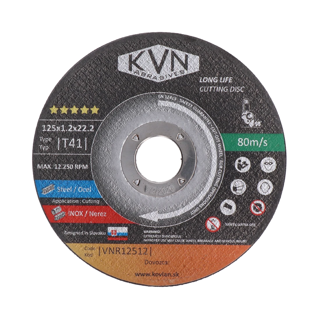Řezný kotouč profesionální na nerez, 125 x 1,2 x 22,2 mm