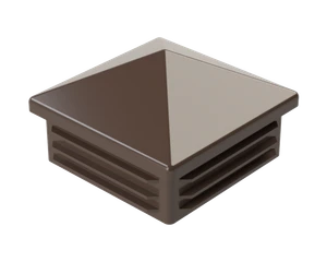 Krytka plastová se stříškou 60 x 60 mm, hnědá - slide 1