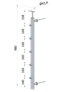 Nerezový sloup, fr. balkón, boční kotvení, 5řadový pravý