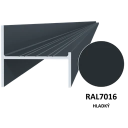 UT profil 50x44mm, L-6000mm, práškový lak, antracit RAL7016
