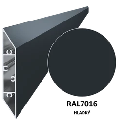 Poškodený profil 108 x 16 x 6000 mm, práškový lak RAL 7016