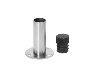 Doraz dverí s gumou ø 22 mm, brúsená nerez AISI 304 - slide 1