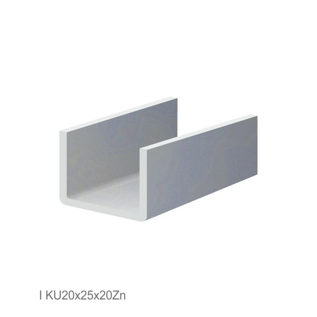 U-profil 20 x 25 x 20 x 2 x 3000 mm, žiarovo zinkovaný