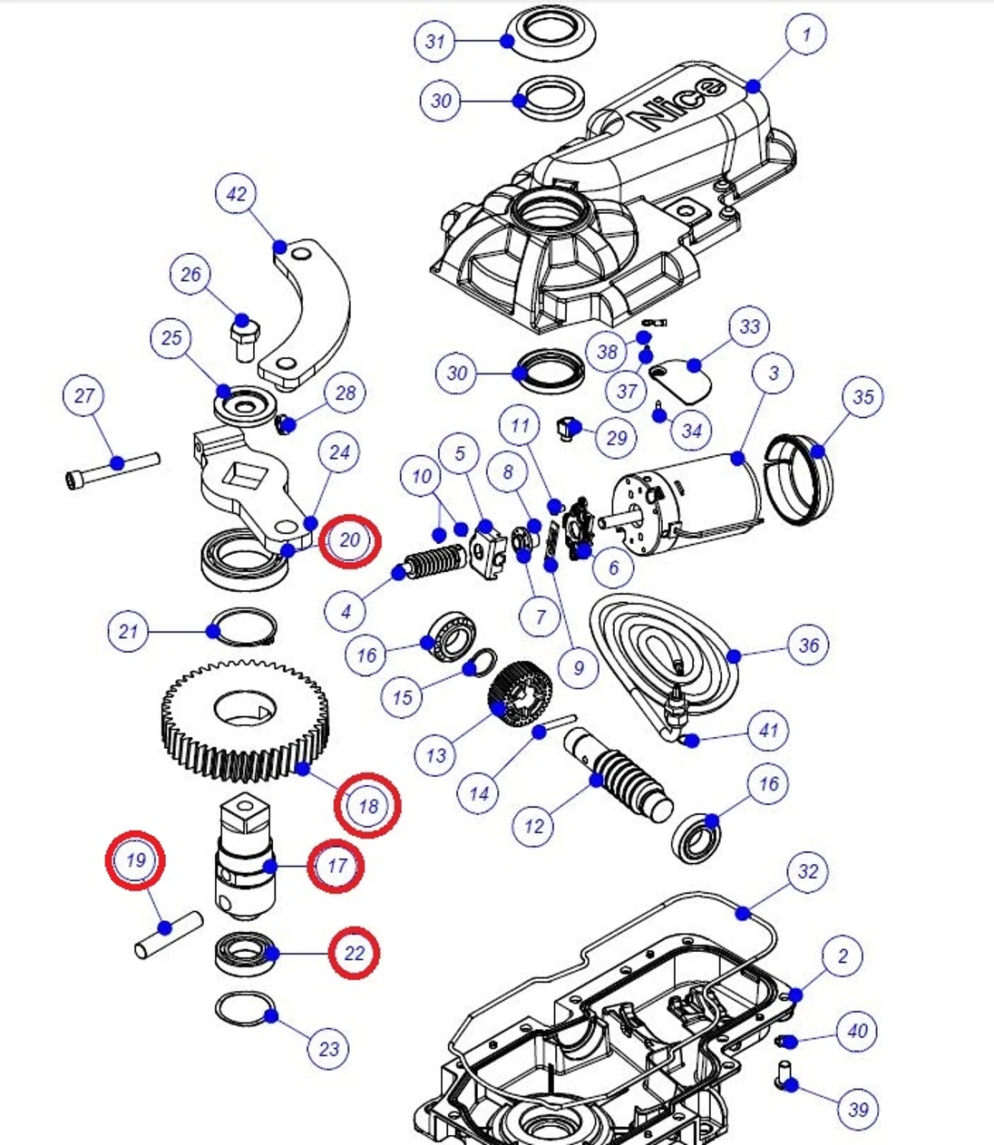 SPAMG02400 kit pre METRO MB5024 obsahuje 17/18/19/20/22