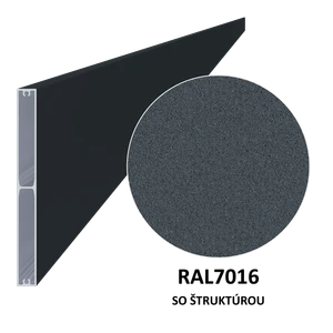 Profil 160x16mm, L-6000mm, práškový lak, struktura RAL7016 - slide 0