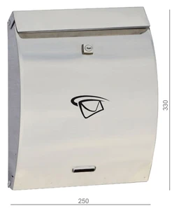 Schránka poštová, max. formát listu C4, leštená AISI 430