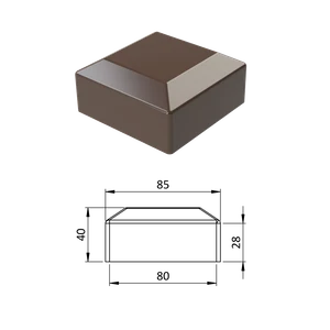 Vonkajšia krytka 80 x 80 mm, plastová PE - slide 0