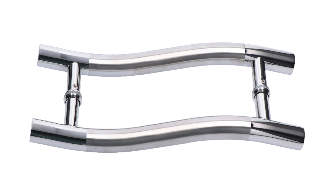 Madlo na dvere, L = 355 mm, sklo 8 - 12 mm, AISI 304