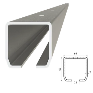 C profil PICOLLO 69 x 69 x 4 x 4000mm s otvormi, pozinkovaný - slide 0