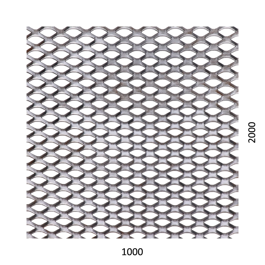 Ťahokov Fe 1000 x 2000 x 2 mm, oko 22 x 12 mm