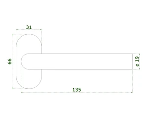 Kľučka (pár) bez dolnej rozety, brúsená nerez AISI 304 - slide 1