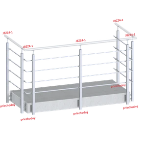 Nerezový stĺp, bočné kotvenie, 4-radový M6,vnútorný - slide 2
