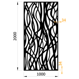 Plech vzor 1264, 1000 x 2000 x 2,5 mm, bez úpravy