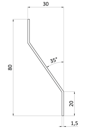 Z-profil lamela 2000mm, pozinkovaný plech - slide 2