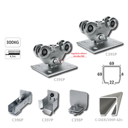 Samonos do 300 kg/4,5 m, profil  s otvory 69 x 69 x 4 mm, Zn