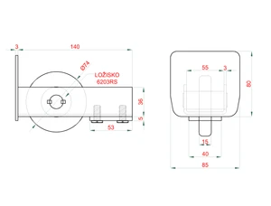 Náběhové kolečko samonosné brány pro profil 80 x 85 mm - slide 2