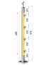 Drevený stĺp, vrchné kotvenie, priechodný, 4-radový