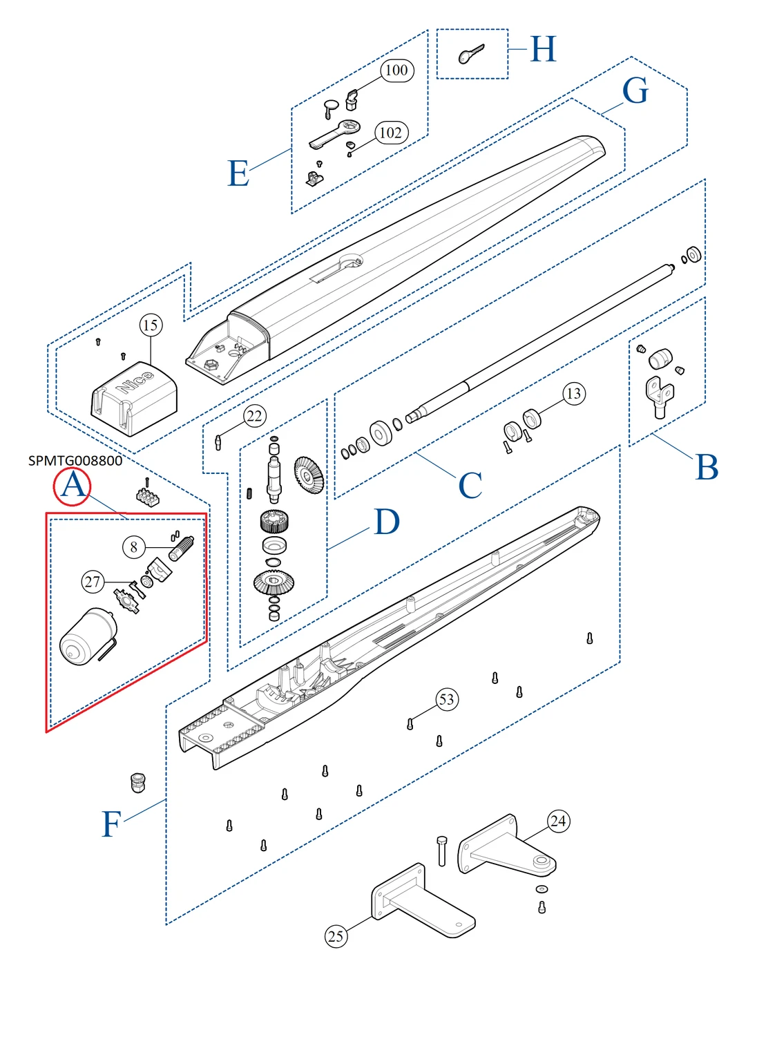 SPMTG08800 kit motora pre TOONA7024