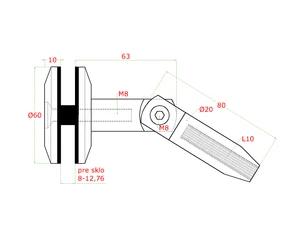 Kotvení na skleněný přístřešek, broušená nerez AISI 304 - slide 1