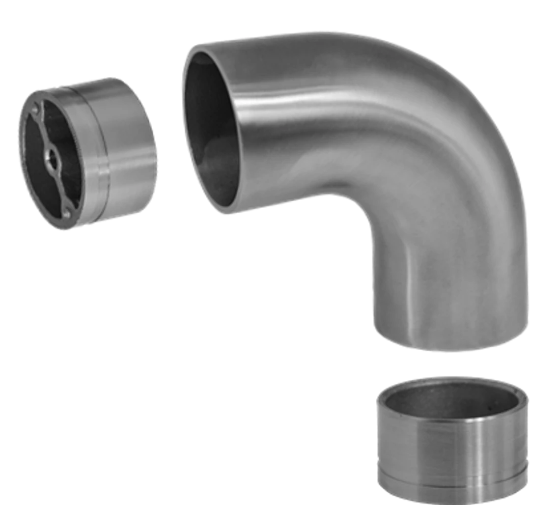 Spojovací oblúk s medzikusmi ø 42 mm, brúsená AISI 304