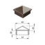 Krytka plastová se stříškou 60 x 60 mm, hnědá