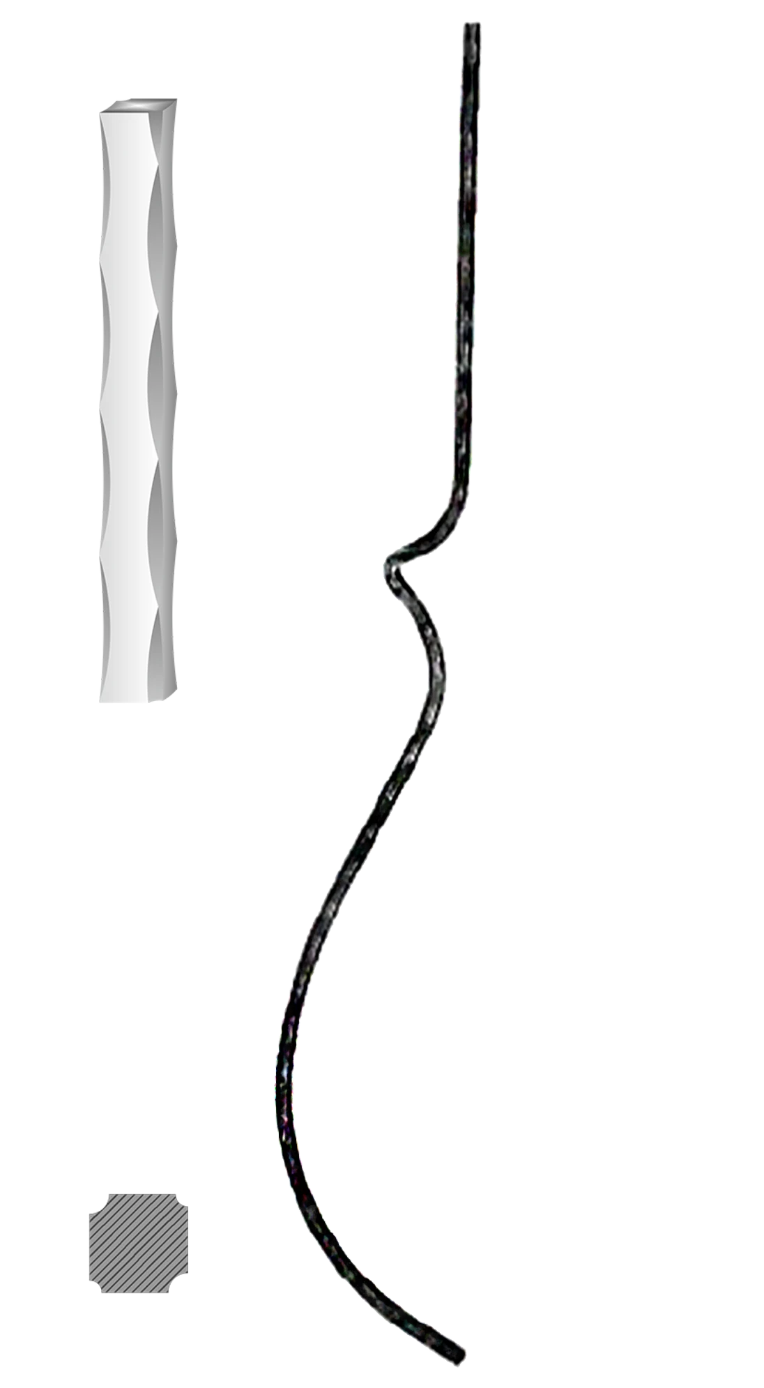 Tyč 12 x 12 mm, 1000 x 210 mm