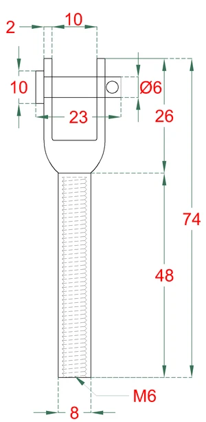 Nerezový úchyt s vnútorným závitom M6, brúsená AISI 304 - slide 1