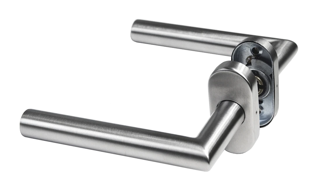 Kľučka (pár) bez dolnej rozety, brúsená nerez AISI 304