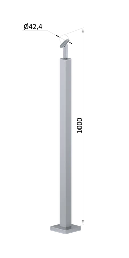 Nerezový stĺp, vrchné kotvenie, bez výplne