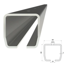 C profil s otvormi 80 x 85 x 5 mm, pozinkovaný