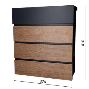 Poštová schránka, A4, pozink, piesková textúra RAL7016 - slide 0