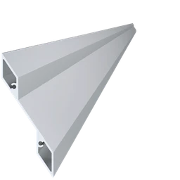 poškozený 1,6 mm hrubý profil na výplň 115,2x24,4x6000mm, materiál EN AW-6060 T66, přírodní hliník bez povrchové úpravy,