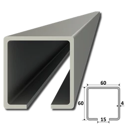 C profil 60 x 60 x 4 mm pozinkovaný, v dĺžkach 1 - 6 m